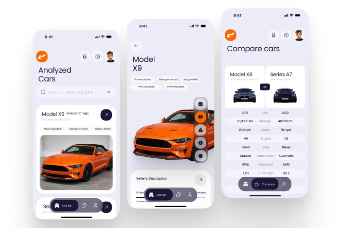 Automotive scoring — app interface