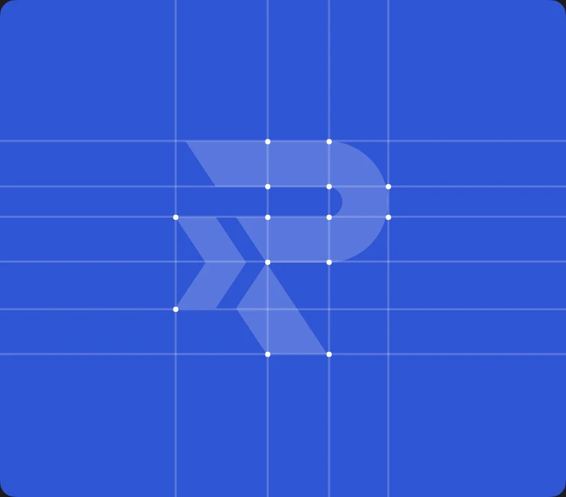 Ranketta logo built on a geometric construction grid