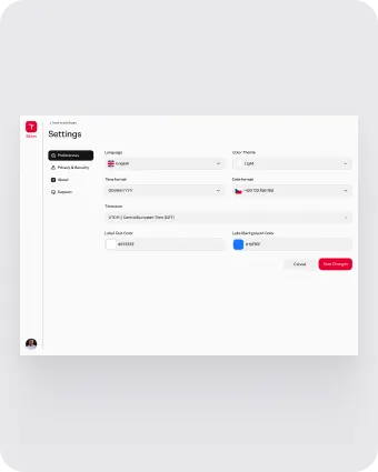 VUT Slides — settings